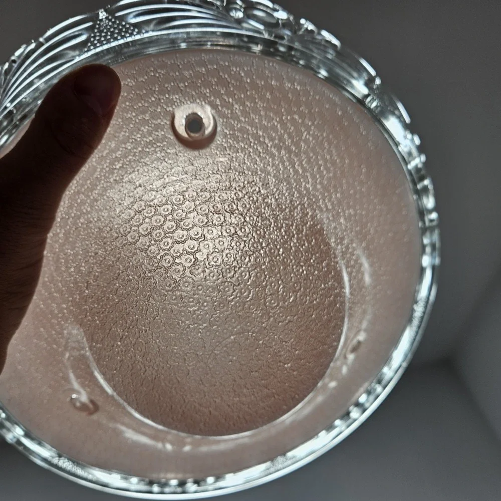 Art Deco Pink Glass Ceiling Light Fixture Cover Three Hole Vintage Mid Century